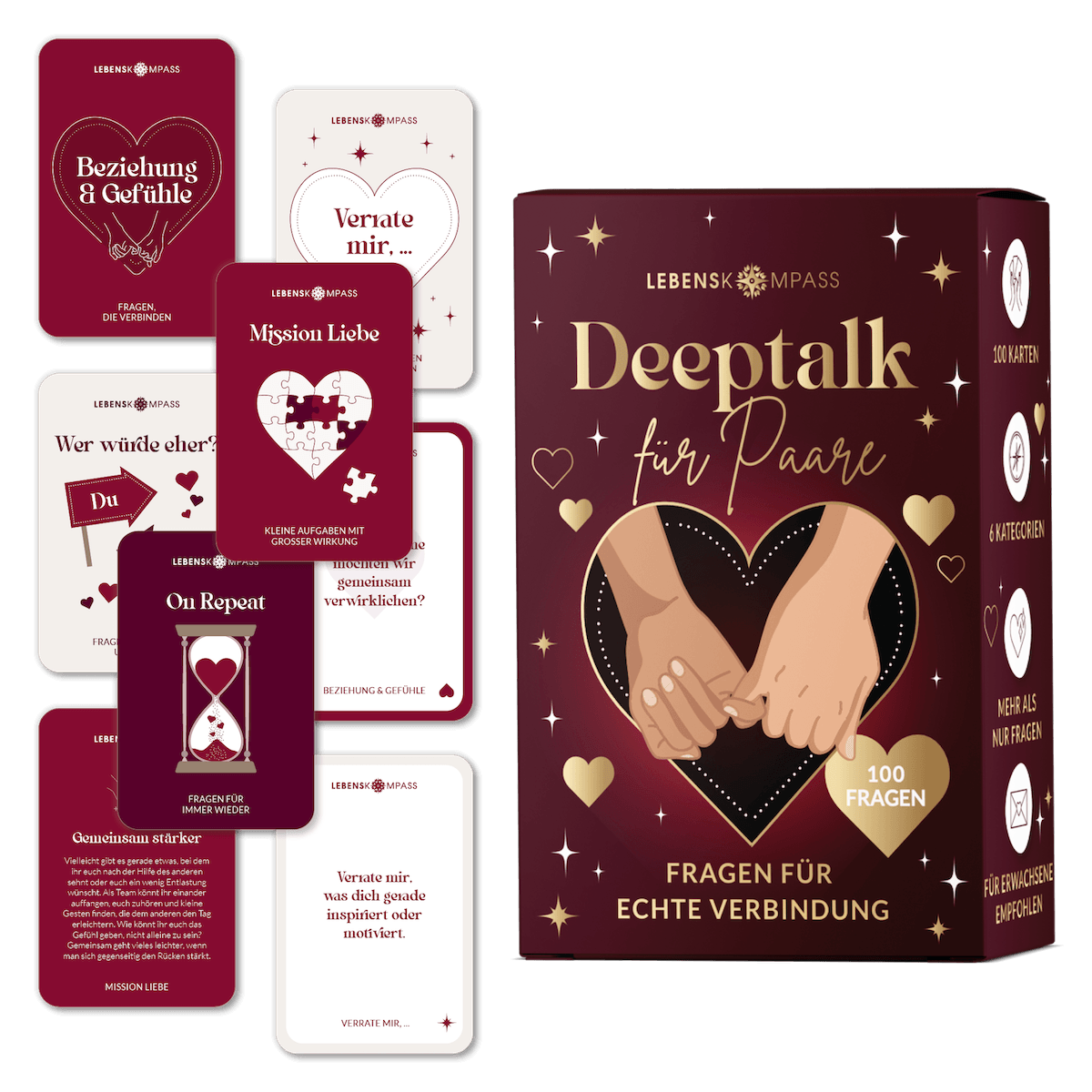 Deeptalk Paare - 100 Gesprächskarten für echte Nähe & Achtsamkeit