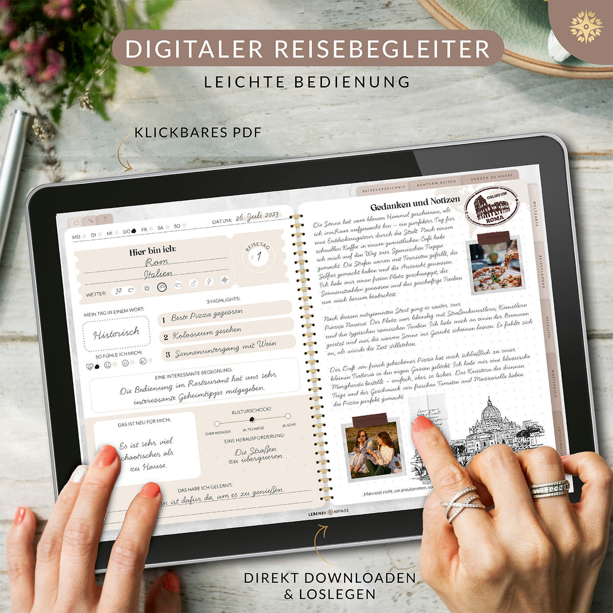 Digitales Reisetagebuch - PDF mit Hyperlinks