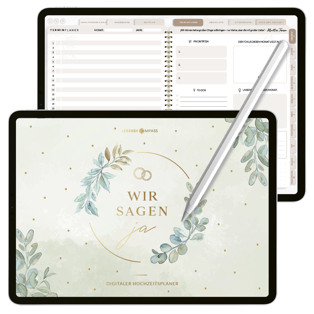 Digitaler Hochzeitsplaner - PDF mit Hyperlinks