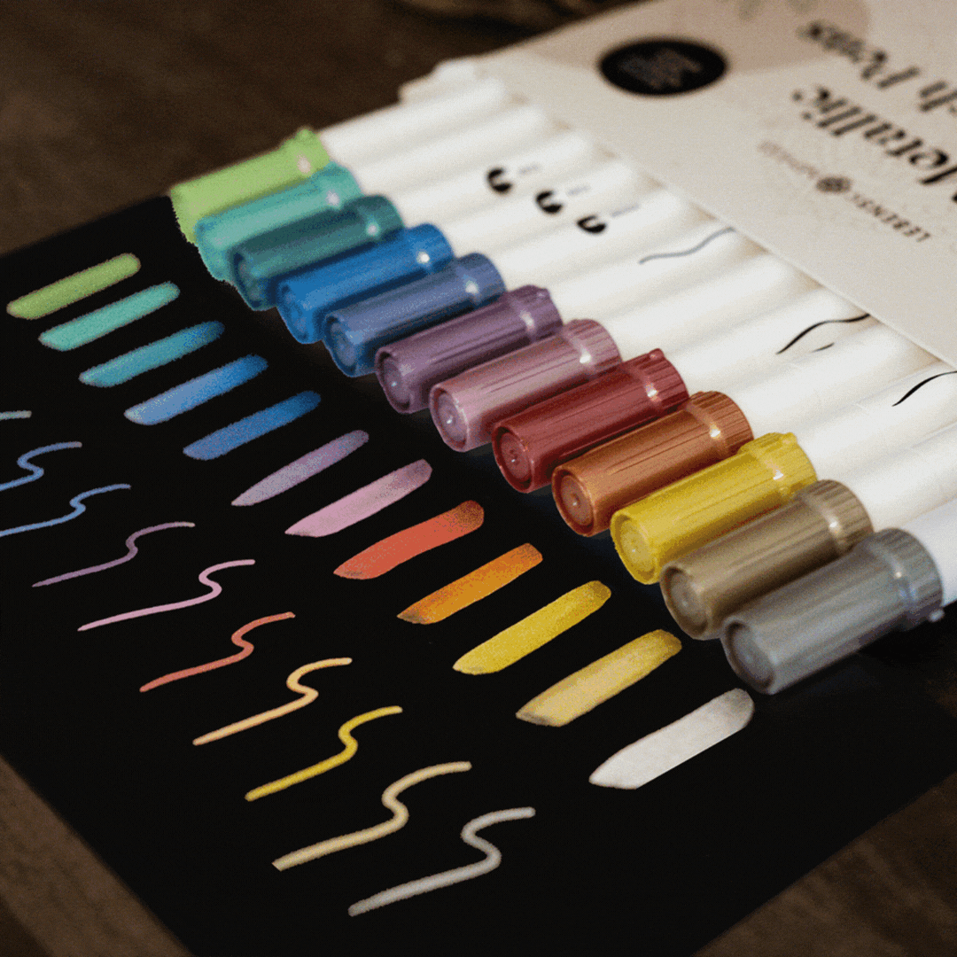 Metallic Dual Brush Pens - 12 bunte Pinselstifte