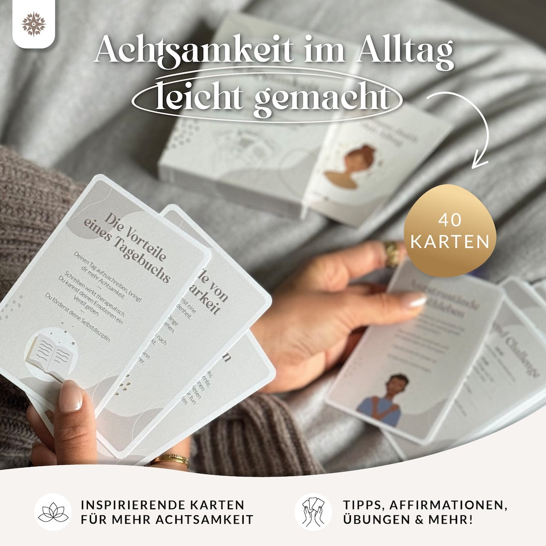 Achtsamkeitskarten - Set mit 40 Karten