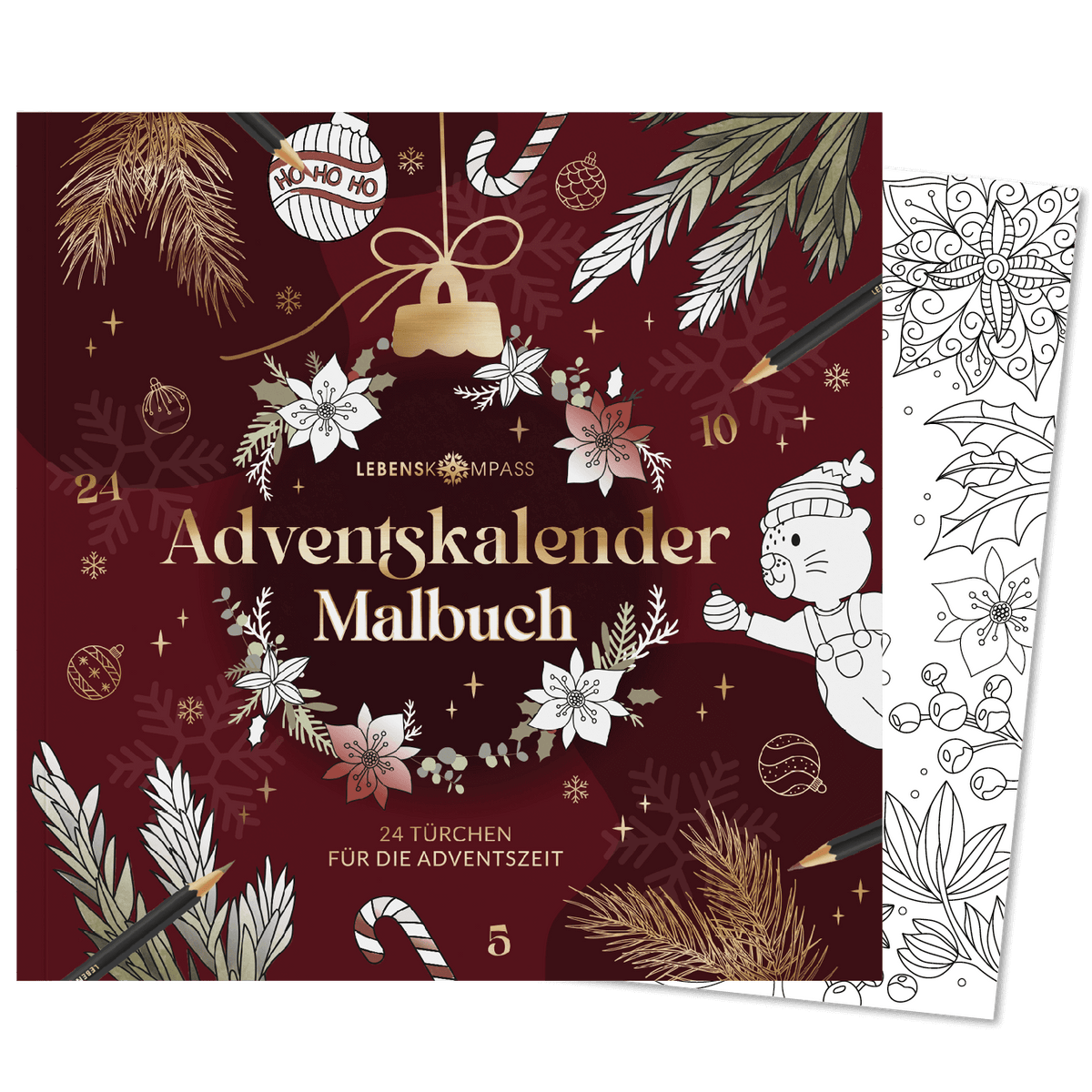 Adventskalender Malbuch zum Ausmalen