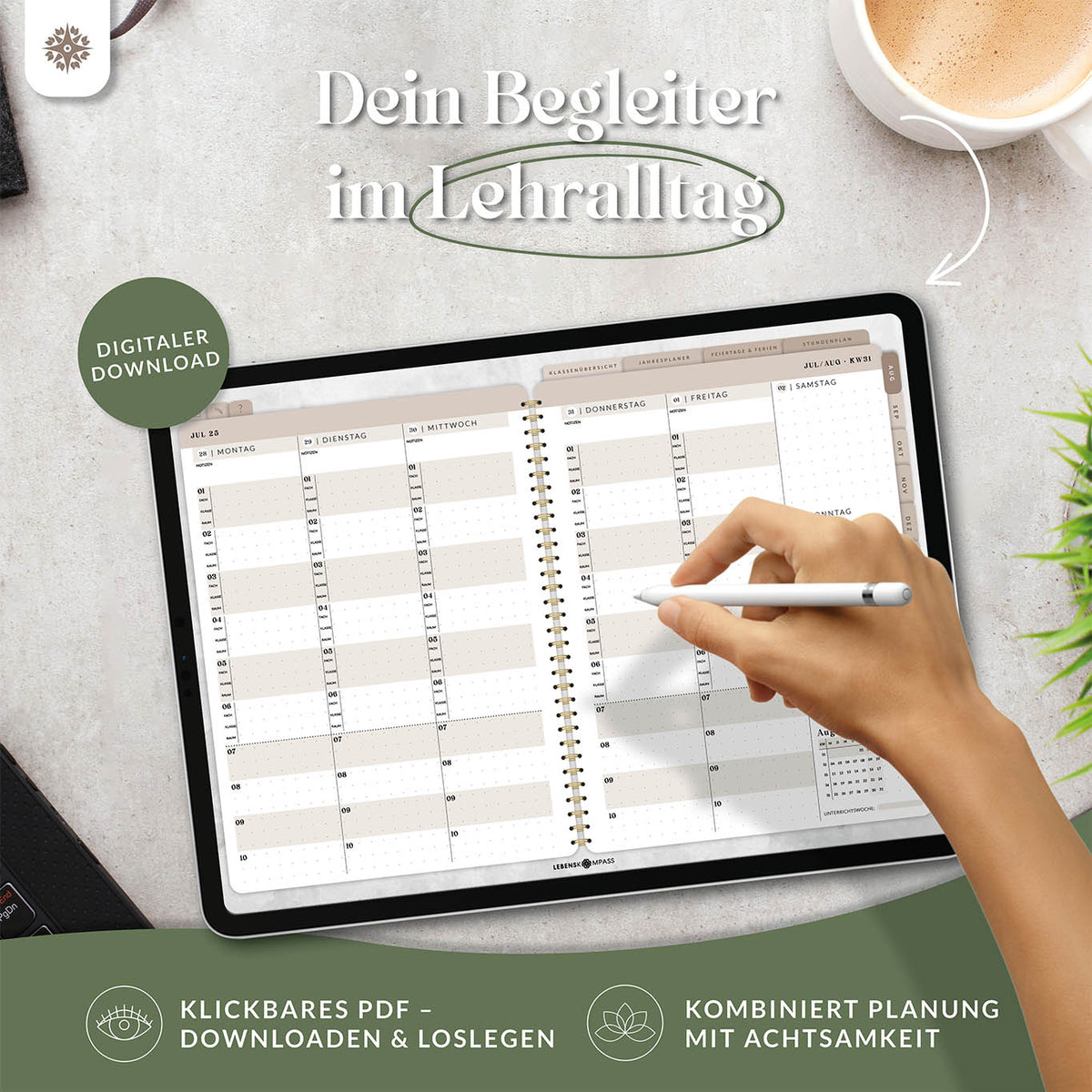 Digitaler Lehrerkalender - PDF mit Hyperlinks