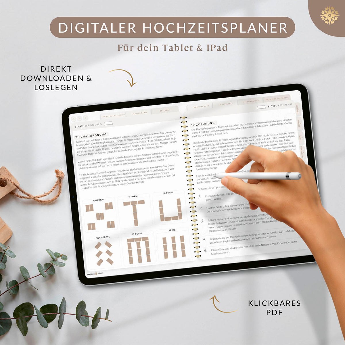 Digitaler Hochzeitsplaner - PDF mit Hyperlinks