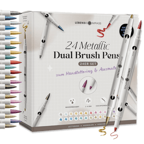 Metallic Dual Brush Pens - 12 bunte Pinselstifte
