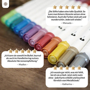 Metallic Dual Brush Pens - 12 bunte Pinselstifte