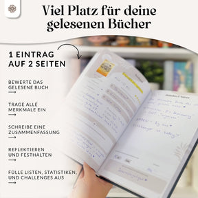Buchjournal - Lesetagebuch zum Ausfüllen
