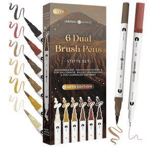 6er Dual Brush Pen Sets - Bunte Pinselstifte