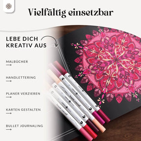 6er Dual Brush Pen Sets - Bunte Pinselstifte