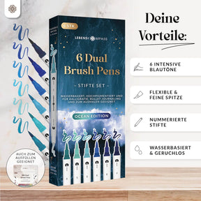 6er Dual Brush Pen Sets - Bunte Pinselstifte