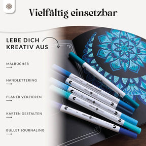 6er Dual Brush Pen Sets - Bunte Pinselstifte