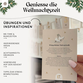 Adventskalender Kartenset zum Aufhängen mit Goldprägung