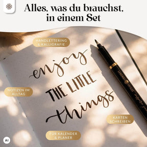 Handlettering Stifte Set - 6 schwarze Stifte