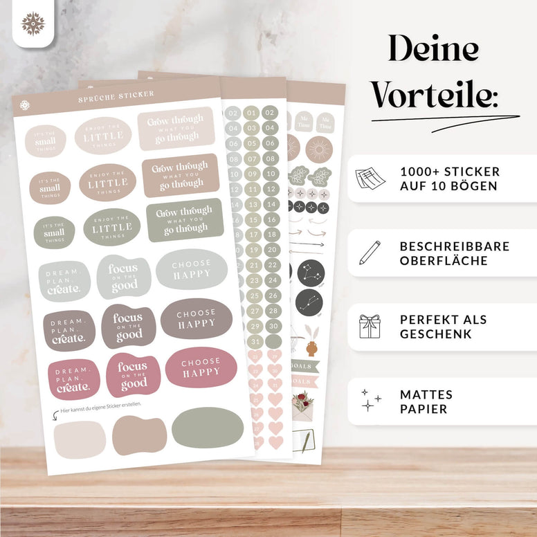 Sticker Set für Kalender & Bullet Journaling
