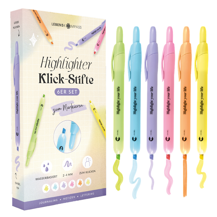 Textmarker Stifte - 6er Set Highlighter