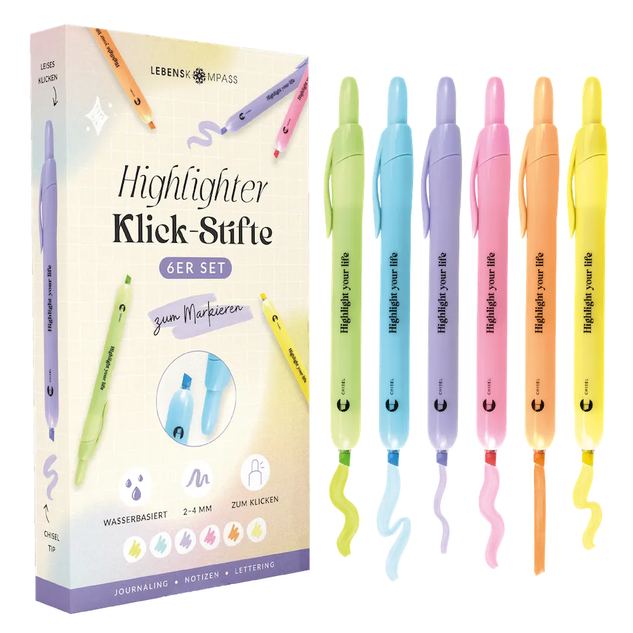 Textmarker Stifte - 6er Set Highlighter
