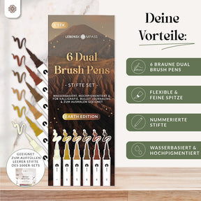 6er Dual Brush Pen Sets - Bunte Pinselstifte