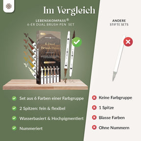 6er Dual Brush Pen Sets - Bunte Pinselstifte