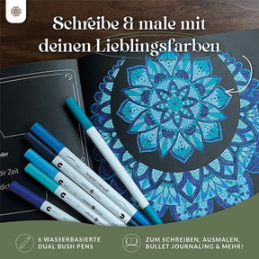 6er Dual Brush Pen Sets - Bunte Pinselstifte