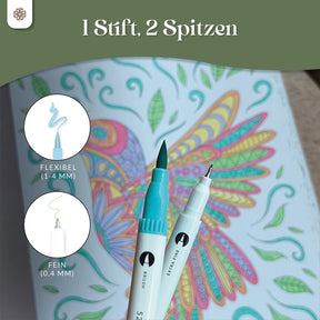 6er Dual Brush Pen Sets - Bunte Pinselstifte