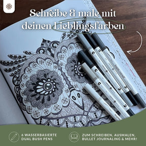 6er Dual Brush Pen Sets - Bunte Pinselstifte