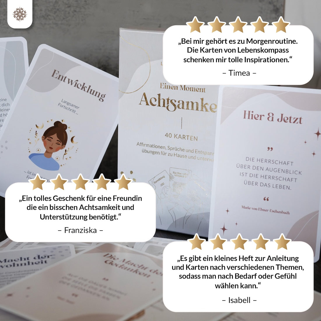 Achtsamkeitskarten - Set mit 40 Karten