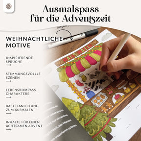 Adventskalender Malbuch zum Ausmalen
