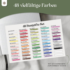 Buntstifte Set zum Malen und Zeichnen - 48 Stück