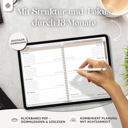 Digitaler 18 Monate Terminplaner  - PDF mit Hyperlinks