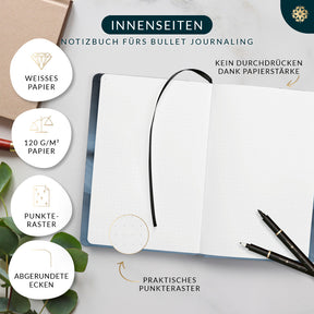 Bullet Journal "PRO" DIN A5 - Notizbuch mit Punktraster