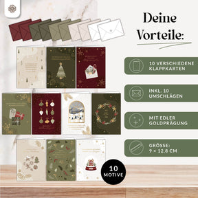 Grußkarten Set Weihnachten mit Umschlägen