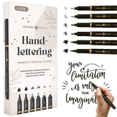 Handlettering Stifte Set - 6 schwarze Stifte