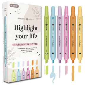 Textmarker Stifte - 6er Set Highlighter