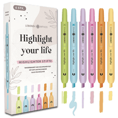 Textmarker Stifte - 6er Set Highlighter