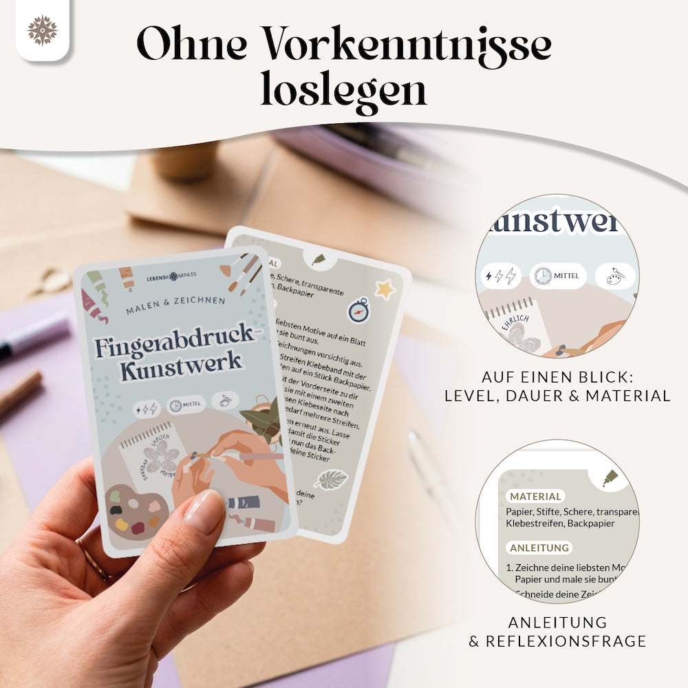 Kreativkarten für Erwachsene - 52 Bastelaufgaben