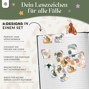 Magnetische Lesezeichen für Kinder - 6-er Set