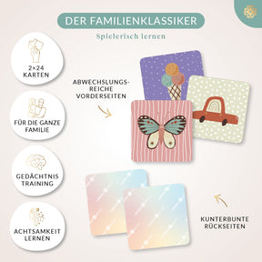 Memo Spiel - 48 Hand illustrierte Karten
