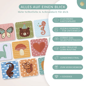 Memo Spiel - 48 Hand illustrierte Karten
