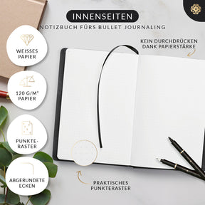 Bullet Journal "PRO" DIN A5 - Notizbuch mit Punktraster