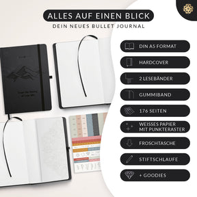 Bullet Journal "PRO" DIN A5 - Notizbuch mit Punktraster