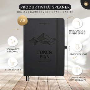 Produktivitätsplaner "FOKUS PLAN" - Undatiert DIN A5