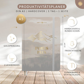 Produktivitätsplaner "FOKUS PLAN" - Undatiert DIN A5