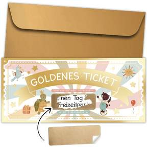 Goldenes Ticket für Kinder - Gutschein zum Freirubbeln