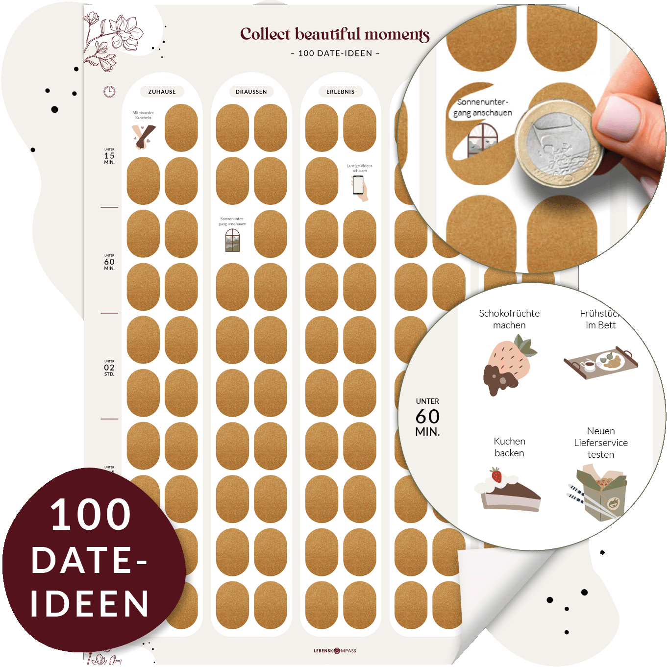Rubbelposter für Paare – 100 Date-Ideen