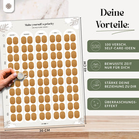 Rubbelposter "Me Time" – 100 Self-Care Ideen