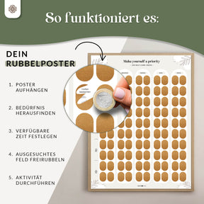 Rubbelposter "Me Time" – 100 Self-Care Ideen