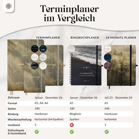 Terminplaner 2026 mit Stiftschlaufe