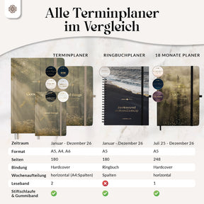 Terminplaner 2026 mit Stiftschlaufe