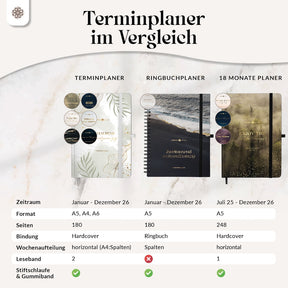 Terminplaner 2026 mit Stiftschlaufe