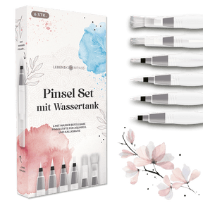 6er Pinsel Set mit Wassertank